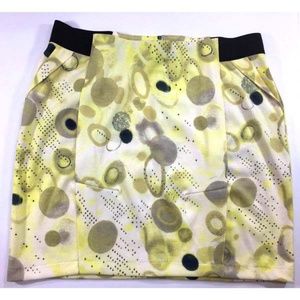 Simply Vera Vera Wang skirt SZ L yellow gray (E474